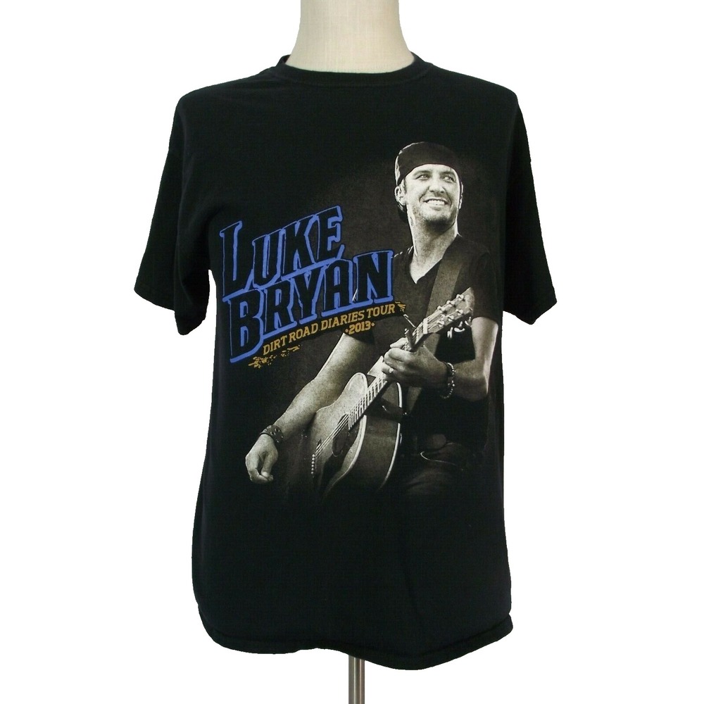 Luke Bryan Shirt Mens Large Black Dirt Road Diaries Tour 2013 Graphic Tee